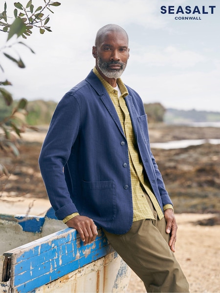 Seasalt Cornwall Light Blue Mens Tollgate Jacket (B65122) | €76