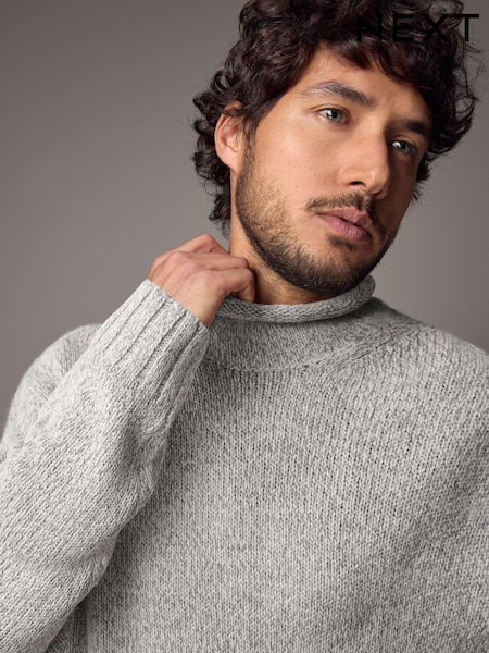 Neutral Regular Fit Tulip Neck Jumper (B65130) | OMR8