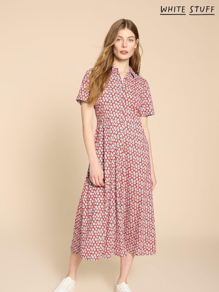 White Stuff Red Rua Jersey Shirt Dress (B65172) | €41.50