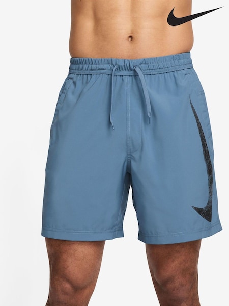 Albastru - Pantaloni scurți versatili necăptușiți Nike Form Swoosh Dri-FIT 7 inci (B65318) | 143 LEI