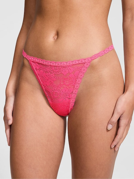 Victoria's Secret PINK Pink Rose G String Floral Lace Knickers (B65353) | €10.50