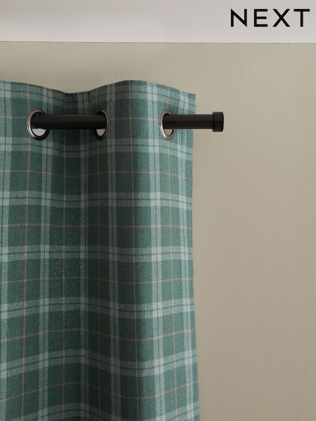 Brushed Check Eyelet Curtains (B65366) | €75 - €159