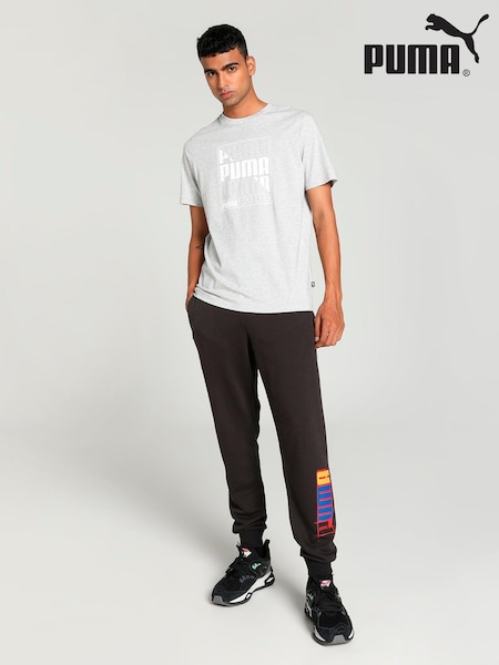Puma Grey Mens GRAPHICS Box 100% Cotton T-Shirt (B65401) | 114 QAR