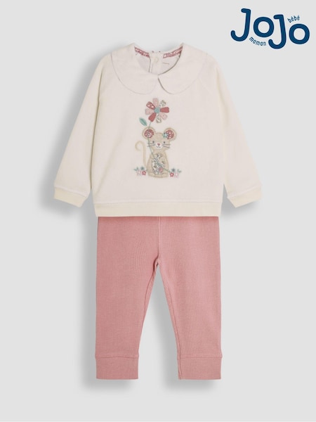 JoJo Maman Bébé Mouse Appliqué Sweatshirt and Leggings Set (B65476) | 45 €