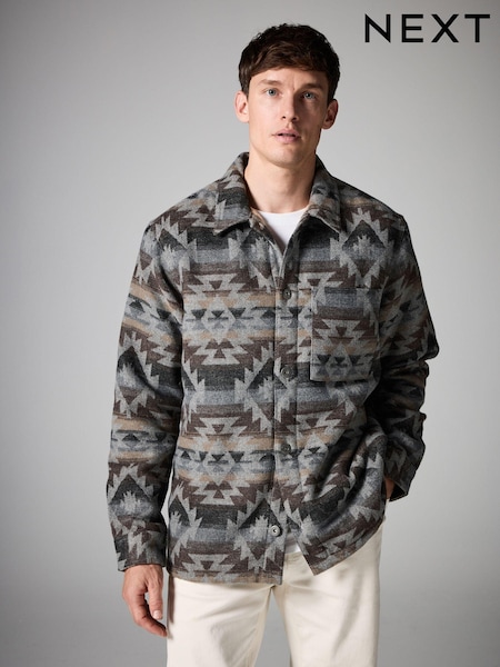 Grey Borg Lined Pattern Shacket (B65568) | €25