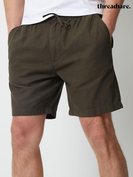 Verde de pădure - Pantaloni scurți din bumbac Threadbare Lyocell Jogger Style (B65685) | 83 LEI