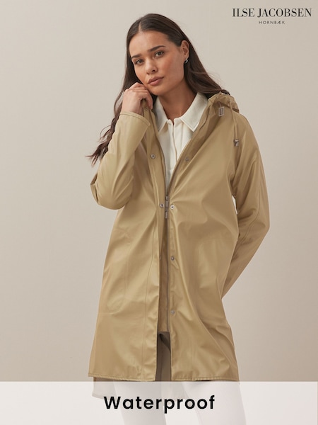 Ilse Jacobsen Loose Fit Waterproof A Shape Raincoat (B65722) | AED722