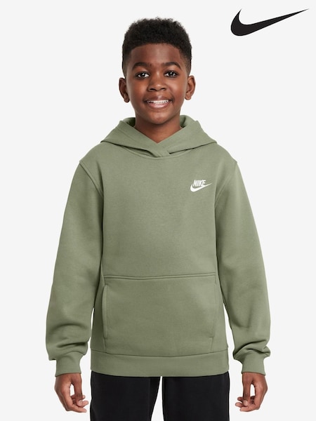 Oliwkowy - Nike Club Fleece Pullover Hoodie (B65830) | 240 zł