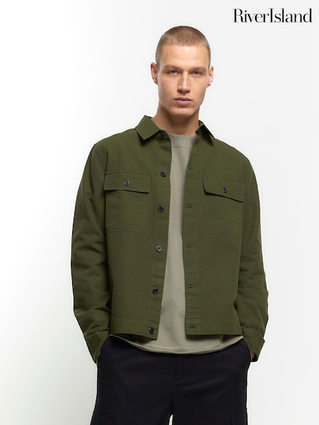 River Island Long Sleeve Linen Blend Smart Overshirt (B65861) | 143 LEI