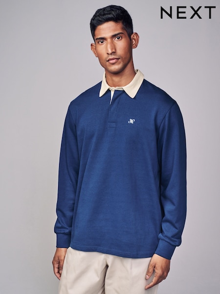 Cobalt Blue Long Sleeve Rugby Shirt (B65913) | €15