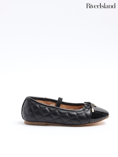 River Island Girls Quilted Bow Ballerinas (B65919) | 74 LEI