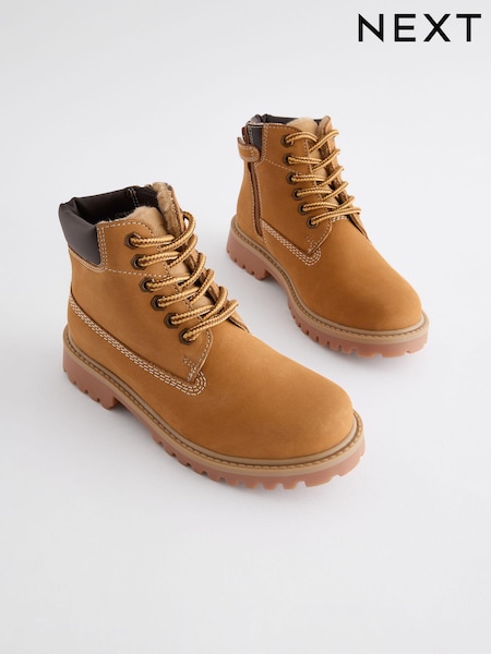 Tan Brown Wide Fit (G) Leather Work Boots (B65946) | AED128 - AED152