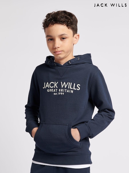 Jack Wills Blue Boys Batsford 100% Cotton Hoodie (B65975) | $69 - $82