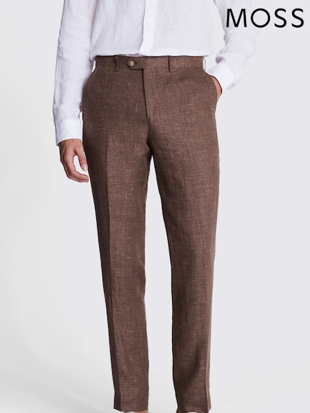 MOSS Tailored Fit Linen Rust Trousers (B66192) | 156 €