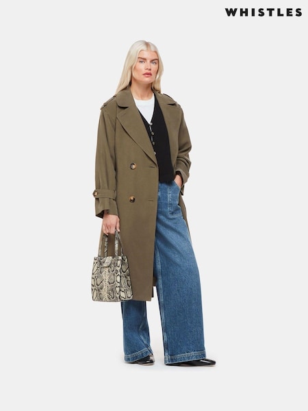 Whistles Green Petite Riley Trench Coat (B66237) | kr2 841