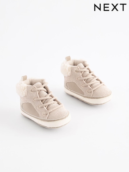 Neutral Warm Lined Lace-Up Baby Boots (0-24mths) (B66271) | kr112