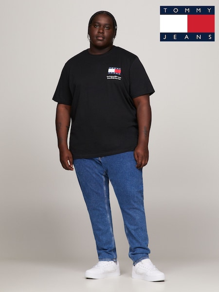 Tommy Jeans Blue Slim Essential Flag 100% Cotton T-Shirt (B66346) | 74 QAR