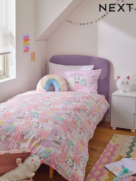 Kawaii Single Duvet Cover and Pillowcase Set with Fitted Sheet (B66430) | AED81