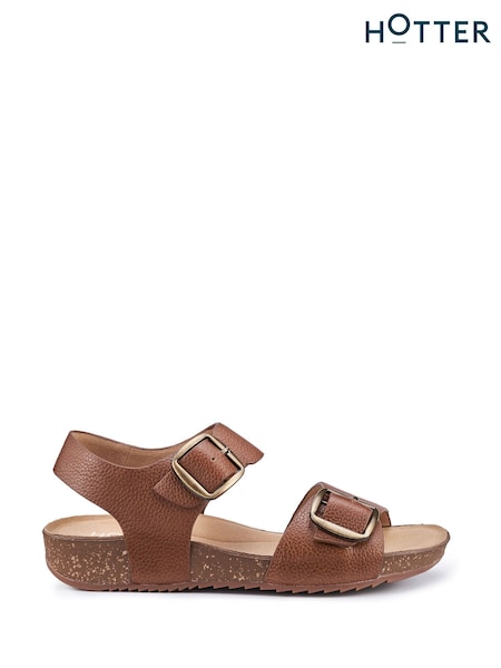Hotter Dark Brown Wide Fit Tourist II Buckle Sandals (B66483) | €101