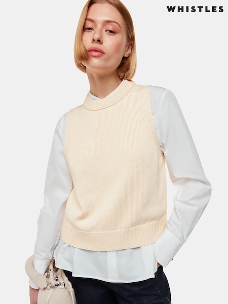 Whistles Indie Rib Detail Cream Tank (B66674) | €46