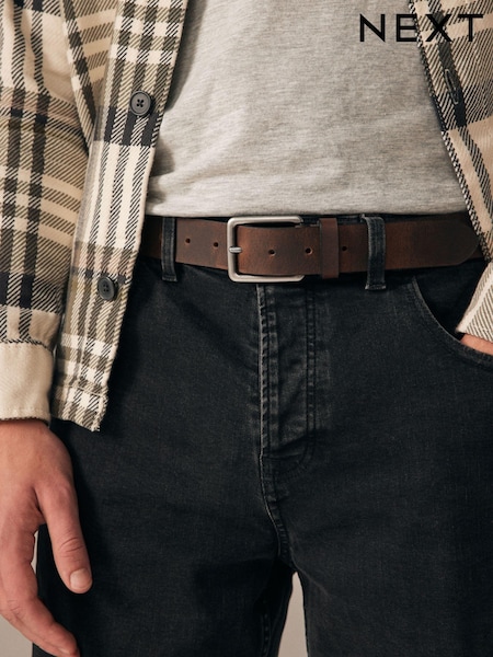 Коричневый - Burnished Leather Belt (B66769) | €19
