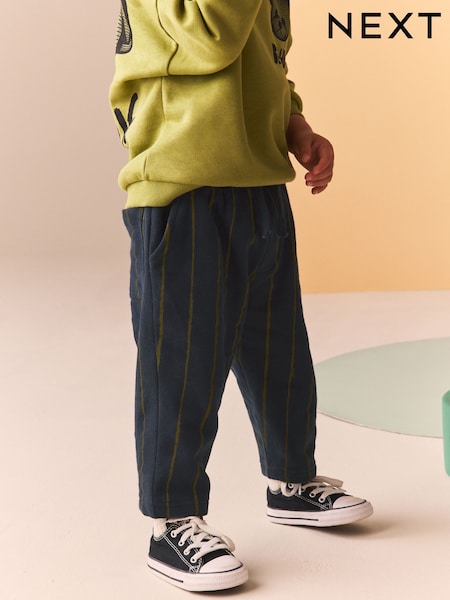 Navy/Green 100% Cotton Stripe Jersey Joggers (3mths-7yrs) (B66907) | €10 - €12