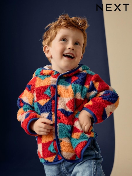 Multi Patterned Fleece Hooded Jacket (3mths-7yrs) (B66972) | AED60 - AED74