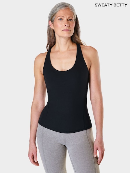Sweaty Betty Black Super Soft Sleek Racerback Bra Tank (B66990) | €47