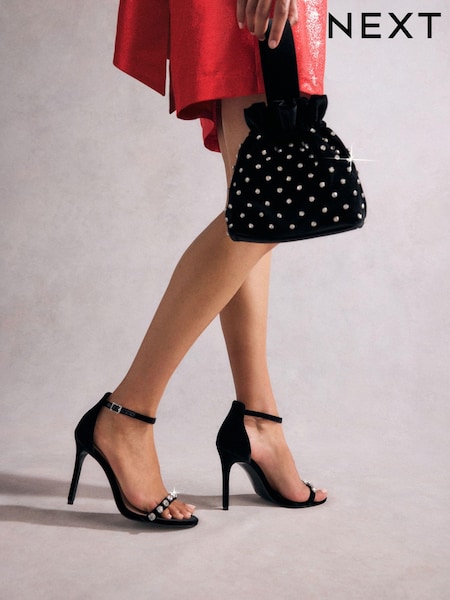 Black Tabitha Simmons Katie Jewelled Sandals (B66999) | 152 QAR