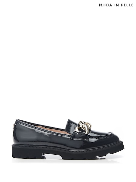 Moda In Pelle Evella Chunky Chain Trim Loafers (B67170) | 220 QAR