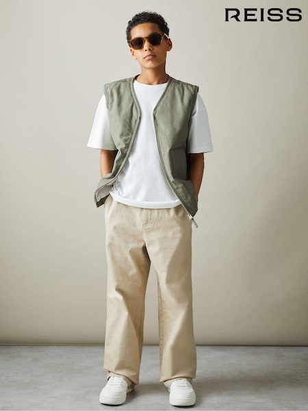 Verde salvia - Reiss Hayes Cotton Quilted Gilet (B67277) | 70 €