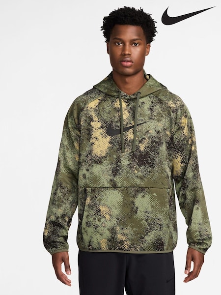 Zielony - Nike Camo Therma-FIT Printed Pullover Versatile Hoodie (B67328) | 220 zł