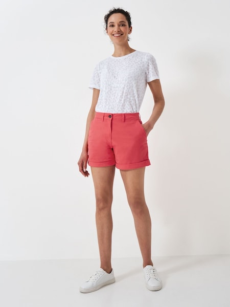 Crew Clothing Red Tilda Turn Up Chino Shorts (B67345) | €26