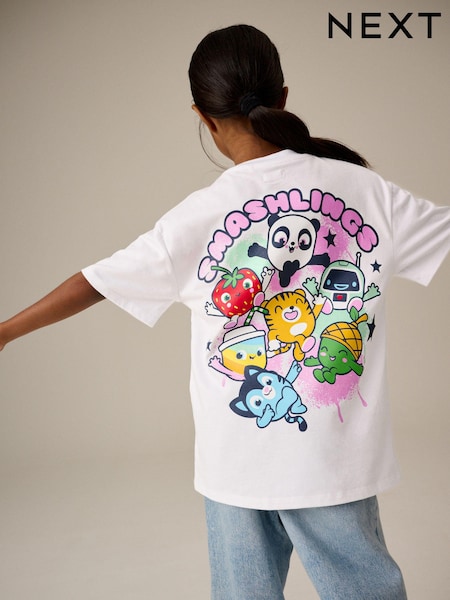 White Smashlings Oversized License 100% Cotton T-Shirt (3-16yrs) (B67363) | €16 - €21