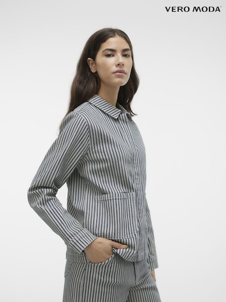 VERO MODA Stripe Denim Utility Jacket (B67388) | 18 €