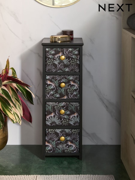 Black Tiger Print Fabric Storage Drawers (B67403) | BGN 205