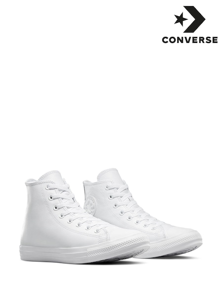 Converse White Chuck Taylor Leather Hightop Trainers (B67659) | AED218