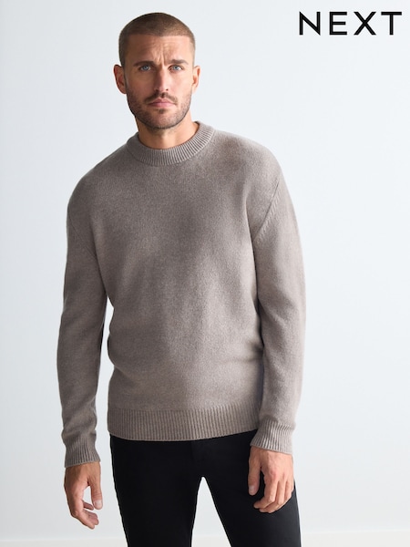 Neutral Plain Regular Fit 100% Lambswool Premium Jumper (B67689) | €33