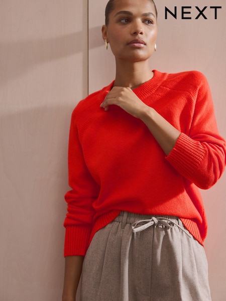 橘色 - Premium 100% Lambswool Crew Neck Jumper (B67860) | NT$1,490