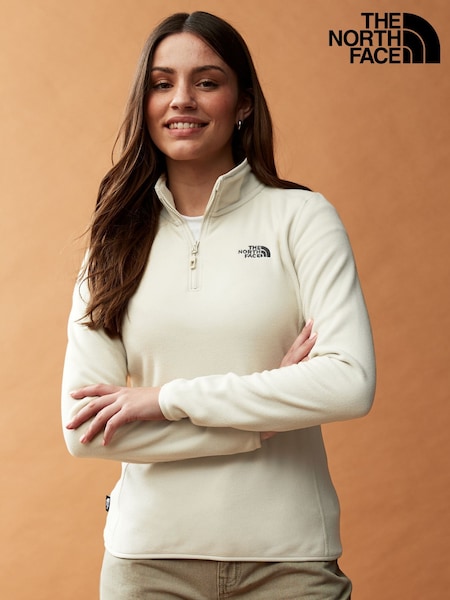 Бяло - The North Face Womens 1/4 Zip Glacier Fleece (B67895) | BGN193