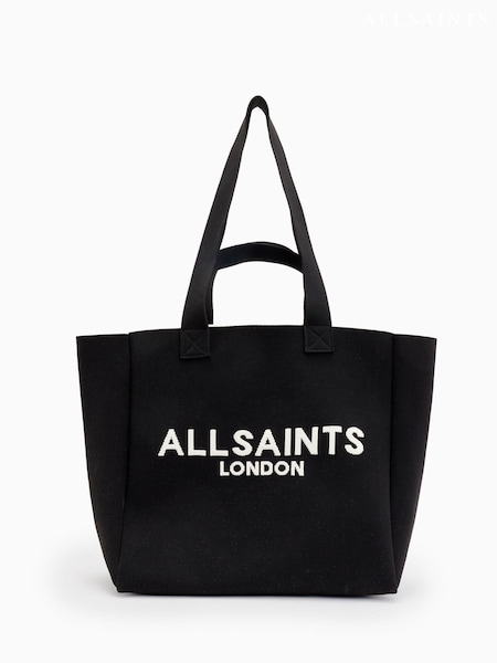 AllSaints Izzy East West Black Tote Bag (B67947) | 589 QAR