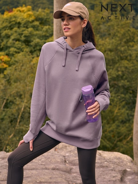 Mauve Purple Active Longline Overhead Hoodie (B68029) | kr570