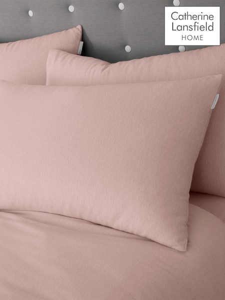 Catherine Lansfield Set of 2 Pink 100% Cotton Pillowcases (B68059) | AED58