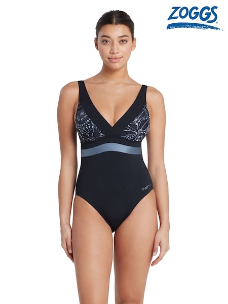 Zoggs Square Back Black Swimsuit With Foam Cup Support (B68080) | AED76