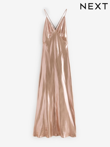 Rose Gold Rochelle Tie Back Slip Dress (B68092) | 146 QAR
