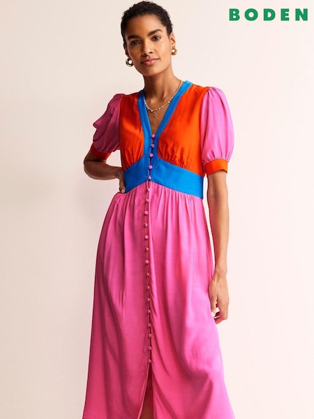 Boden Pink Petite Elsa Midi Tea Dress (B68102) | €90