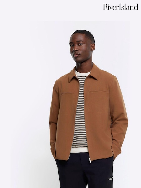 River Island Brown Regular Fit Smart Shacket (B68130) | €28