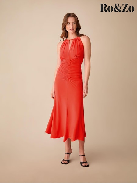 Ro&Zo Red Petite Petite Jersey Halterneck Midi Dress (B68260) | €79