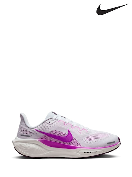 Nike White/Purple Pegasus 41 Road Running Trainers (B68488) | €186