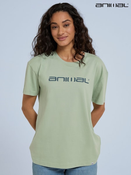 Animal Green Womens Leena Boxy 100% Cotton T-Shirt (B68569) | €33